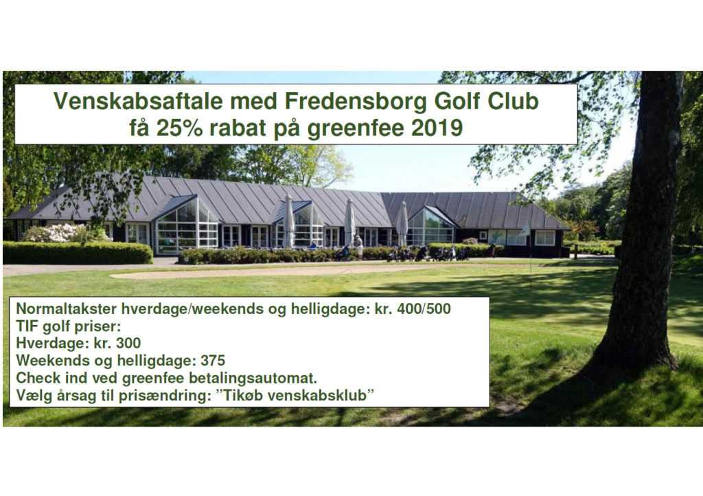 Opdateret venskabsaftale med Fredensborg Club Tikøb Golf
